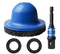 GAOUTO Amoladora de cubos, 3 discos abrasivos de carburo de silicio+varilla adaptadora de destornillador de 1/2", diámetro interior 90, diámetro exterior de 150 mm, juego de cepillos para cubo de