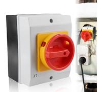 GAOUTO Interruptor principal 25 A: interruptor principal de 4 pines con separación de carcasa, interruptor de separación, interruptor principal IP65, interruptor giratorio para conectar interruptores