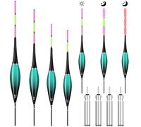 GAOUTO Juego de 4 flotadores LED adecuados para pesca, juego de pesca LED, flotador inteligente, flotador LED con batería tipo CR425, accesorios de pesca se pueden utilizar durante el día y la noche