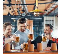 GAOUTO Juego de 6 vasos de piel sintética, 6 vasos de piel sintética y 30 dados (16 mm), juego de cubos de piel, vasos de dados silenciosos para juegos de dados de bar y fiestas