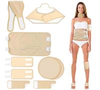 GAOUTO Kit de 9 Packs de Aceite de Ricino: Packs reutilizables de aceite de ricino en algodón orgánico, Castor Oil Pack Wrap para desintoxicación hepática, dolores musculares y relajación del cuello