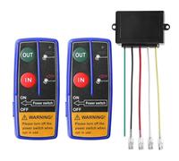 GAOUTO Kit de control remoto inalámbrico de 12 V y 24 V, juego de interruptor universal inalámbrico, 2 mandos a distancia y 1 receptor, alta sensibilidad con alcance de 75 pies, para cabrestantes