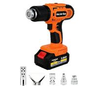GAOUTO Pistola de aire caliente inalámbrica para Makita 18 V, 260/530 °C, ajustable, batería de 350 W, soplador de aire caliente con 5 boquillas, pistola de aire caliente para contracción, 2 ajustes