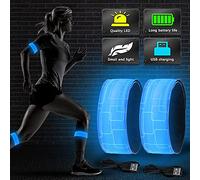 GAOUTO Pulsera LED recargable, 2 unidades de banda luminosa con USB, reflectores para correr, correr, ciclismo, senderismo, correr, deportes al aire libre