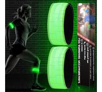 GAOUTO Pulsera LED recargable, 2 unidades de banda luminosa con USB, reflectores para correr, correr, ciclismo, senderismo, correr, deportes al aire libre