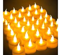 GAOUTO Velas LED, 36 unidades, sin llama, LED Tealights, velas de té parpadeantes, velas eléctricas con pilas, decoración para Navidad, árbol de Navidad, Pascua, boda, fiesta