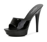 GAOword Sandalias para Mujer 13 cm / 5.11 en Tacones Altos Sexy Striptease Stage Performance Pole Dance Tacones Altos Tacones Nightclub Party Dance Party Plataforma,Negro,41 EU