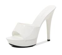 GAOword Sandalias para Mujer 13 cm / 5.11 en Tacones Altos Sexy Striptease Stage Performance Pole Dance Tacones Altos Tacones Nightclub Party Dance Party Plataforma,Blanco,38 EU