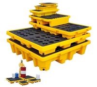 GAOXIAO Bandeja Industrial para Contención de Derrames, Contención Modular de Derrames, Plataforma Modular de 1/2 Tambor, Palet de Contención de Derrames con Drenaje 60x60x15cm