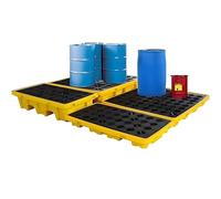 GAOXIAO Bandeja Industrial para Contención de Derrames, Plataforma Bandeja Modular Contención Capacidad, Tarima Antiderrames, Palet de Plástico para Envíos con Rejilla 60x60x15cm