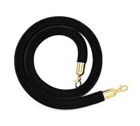 GAOXIAO Cuerda Terciopelo Rojo Barrera Separadora, Ganchos Dorados Pulidos para Poste - Cinta Seguridad Separador Filas - Cinta para Delimitar, Control de Multitudes Black 32 x 1500 mm