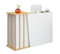 GAOXIAO Mostrador de Recepción Gabinete de Cajero con Cerradura Cajón, Mueble Recepción Mostradores para Tiendas, con Espacios de Almacenamiento, para Oficina Clínica Vestíbulos Bar B 120 cm