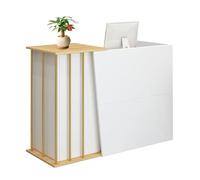 GAOXIAO Mostrador de Recepción Pequeño, Mesa de Recepción Tiendas, Mostrador de Oficina MDF, Mostrador Frontal de Recepción para Recepcionista Elegante Mostrador con Cajones C 100 cm