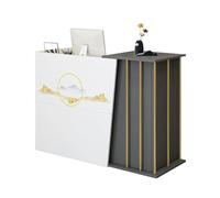 GAOXIAO Mostrador Recepcion Mesa de Recepción Simple Mostradores para Tiendas Gabinete de Cajero Recepciones Peluqueria Escritorio de Recepción Pequeño con Cajón Cerradura A 120 cm
