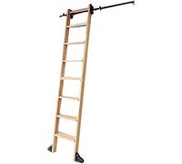 GAOXIONG Kit de Escalera rodante con herrajes deslizantes, de Acero Inoxidable, de 1 a 6 Metros, con Rodillo para Piso, instalación Suave y silenciosa, Kit de riel de 600 cm (20 pies)