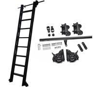 GAOXIONG Kit de herrajes para Biblioteca rodante, Sistema de Rodillos deslizantes para Puerta corrediza de Granero, riel de Escalera para Armario con Ruedas de Piso (sin Escalera), riel de Escalera