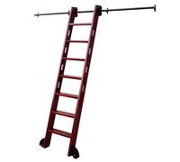 GAOXIONG Kit de herrajes para riel de Escalera corrediza | Kit de herrajes para Puertas corredizas de Granero, riel de Escalera rodante, riel Deslizante, Accesorio para Armario con Ruedas, sin escal