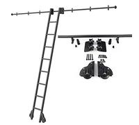 GAOXIONG Kit de herrajes para rieles deslizantes de Escalera rodante, Kit de herrajes para Puertas corredizas de Granero, para Sistema de Rodillos de Escalera de Biblioteca, Armario, riel de 100 cm (