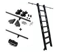 GAOXIONG Kit de herrajes para rieles deslizantes de Escalera rodante, Kit de herrajes para Puertas corredizas de Granero, para Sistema de Rodillos de Escalera de Biblioteca, Armario, riel de 100 cm