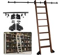GAOXIONG Riel de Escalera corrediza, herrajes para Puertas corredizas de Granero, Kit de riel corredizo, herrajes para Puertas corredizas de Madera, Kit de Armario, Sistema de riel de Escalera rodant