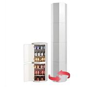 GAOXIONG Zapatero Organizador Giratorio de 360° Gabinete de Almacenamiento de Zapatos Simple Plataforma giratoria Redonda Vertical de Metal Estante Estrecho Estantes de Entrada Modernos Independiente