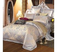 GAOXUE Bedsure Funda Nórdica Cama,Juego de Cama Doble Bordado Jacquard, sábanas de algodón, Funda nórdica King Size y Funda de Almohada-1_220 * 240 cm (4 Piezas)