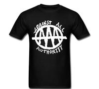GAOYEA Against All Authority Unisex 100% Cotton Short-Sleeve T-Shirts Black XXL