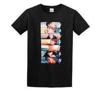 GAOYEA BTS Graphic Cute Chibi Funny Unisex 100% Cotton Short-Sleeve T-Shirts Black S