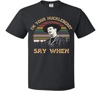 GAOYEA I M Your Huckleberry Say When Gift Doc Holiday Tombstone Unisex 100% Cotton Short-Sleeve T-Shirts Black XL