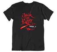 GAOYEA Jack The Ripper Halloween Horror Graphic Top Unisex 100% Cotton Short-Sleeve T-Shirts Black S