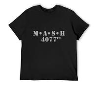 GAOYEA Mash Distressed Logo 4077 TV Show Unisex 100% Cotton Short-Sleeve T-Shirts Black M