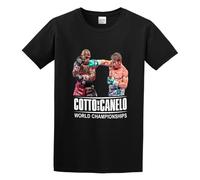 GAOYEA Miguel Cotto Canelo Alvarez World Championships Unisex 100% Cotton Short-Sleeve T-Shirts Black XXL