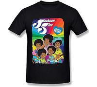 GAOYEA The Jackson 5 Cartoon Unisex 100% Cotton Short-Sleeve T-Shirts Black XXL