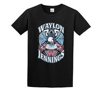 GAOYEA Waylon Jennings Lonesome Graphic Top Unisex 100% Cotton Short-Sleeve T-Shirts Black XXXL