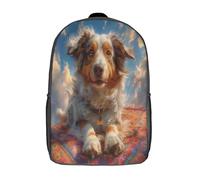 GAOYUCHUN Australian Shepherd Dog Mochila Escolar Kindergarten Preescolar Mochila Guardería Infantil Mochila 3D Impermeable Mochila Regalos, Viajes, Intemperie 17inch