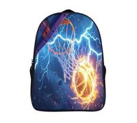 GAOYUCHUN Basketball with Lightning Mochila Escolar Kindergarten Preescolar Mochila Guardería Infantil Mochila 3D Impermeable Mochila Regalos, Viajes, Intemperie 40x28x16cm