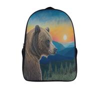 GAOYUCHUN Bears at Sunset Mochilas Mochila Escolar,3D Juego Impreso Mochila,Mochilas Para Estudiante Primaria,Mochila De Dibujos Animados Para Niños Estudiantes De Primaria Y Secundaria 40x28x16cm