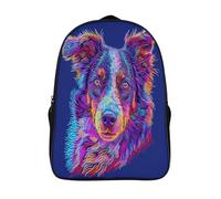 GAOYUCHUN Border Collie Puppy Mochila Infantil,Mochila Kindergarten Niña Niño Mochila Escolar Linda Mochilas Bebe Guardería 3D Toddler Kids Bolso Mochila Preescolar Primaria 40x28x16cm