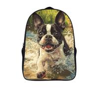 GAOYUCHUN Boston Terrier Dog Mochila Para Niños, Bolsa Para La Escuela Mochilas Infantiles Bolso Del Cabrito Para Niños Pequeños O Niñas 40x28x16cm