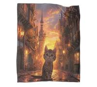 GAOYUCHUN Cat Manta De Franela Reversible, Microfibra Suave Acogedora Y Cálida Manta 3D Impresión Cubierta De Cama Mantas De Sofa Cama para Adultos Y Niños 70x80inch(180x200cm)