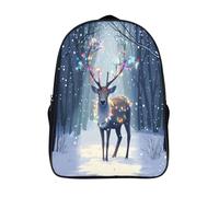 GAOYUCHUN Christmas Deer Mochila Infantil 3D, Estuche Escolar Y Bolsa Mochilas Escolares Para Niñas Y Niños Material Escolar Vuelta Al Cole De 40x28x16cm