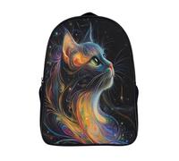 GAOYUCHUN Colourful Space Cat Mochilas Para Niñas, Niños Mochilas Escolare Juveniles De Primaria Mochila Infantil Impermeable Chica Mochilas De Viaje Colegio Bolsas De Gran Capacidad 40x28x16cm