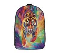 GAOYUCHUN Colourful Tiger Mochila Infantil 3D, Mochila Guardería Pequeña Para Mochila Felpa Linda Para Preescolar Con Correa Para El Pecho 17inch