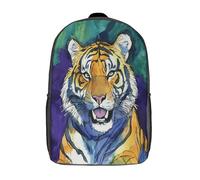 GAOYUCHUN Colourful Tiger Mochilas Para Niñas, Niños Mochilas Escolare Juveniles De Primaria Mochila Infantil Impermeable Chica Mochilas De Viaje Colegio Bolsas De Gran Capacidad 17inch