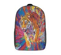 GAOYUCHUN Colourful Tiger Mochilas Para Niñas, Niños Mochilas Escolare Juveniles De Primaria Mochila Infantil Impermeable Chica Mochilas De Viaje Colegio Bolsas De Gran Capacidad 17inch