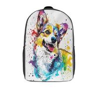 GAOYUCHUN Corgi Mochila Escolar Kindergarten Preescolar Mochila Guardería Infantil Mochila 3D Impermeable Mochila Regalos, Viajes, Intemperie 17inch
