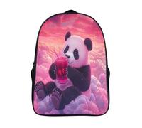 GAOYUCHUN Cute Panda Escolar Mochila Entre Mochila Estampada Bolsa De Impermeable Respirable Material De Lienzo Poliéster Para Niños Niñas Estudiantes Adolescentes 40x28x16cm