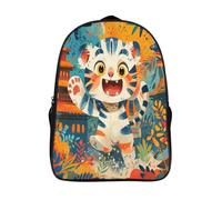 GAOYUCHUN Cute Tiger Escolar Mochila Entre Mochila Estampada Bolsa De Impermeable Respirable Material De Lienzo Poliéster Para Niños Niñas Estudiantes Adolescentes 40x28x16cm