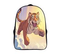 GAOYUCHUN Cute Tiger Escolar Mochila Entre Mochila Estampada Bolsa De Impermeable Respirable Material De Lienzo Poliéster Para Niños Niñas Estudiantes Adolescentes 40x28x16cm