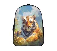 GAOYUCHUN Cute Tiger Mochila Infantil 3D, Estuche Escolar Y Bolsa Mochilas Escolares Para Niñas Y Niños Material Escolar Vuelta Al Cole De 40x28x16cm
